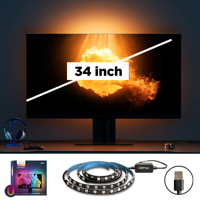 Đèn Led Mở Rộng Màn Hình Ustyle Cảm Biến Theo Màu Màn Hình Máy Tính PC ...