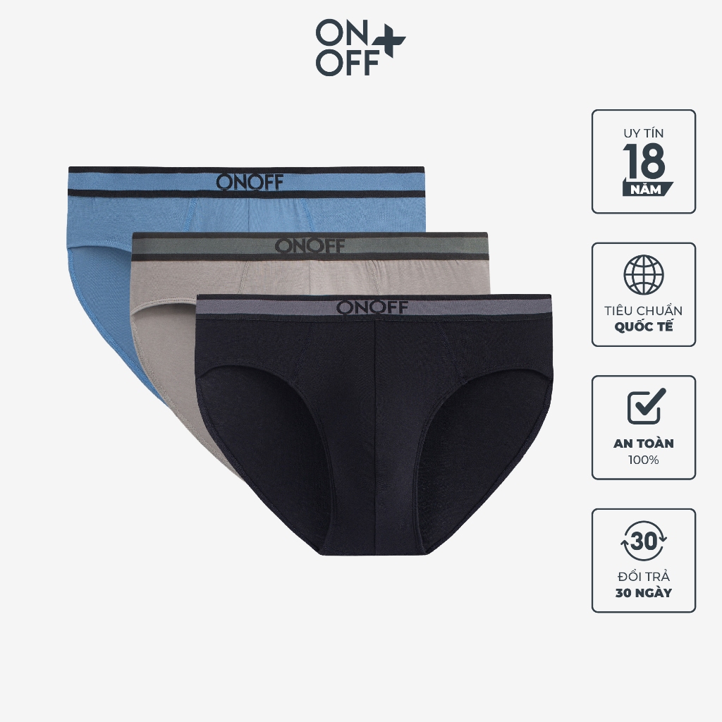 Combo 3 quần lót nam ONOFF chất liệu Cotton USA mềm mại – 18UQ23A003