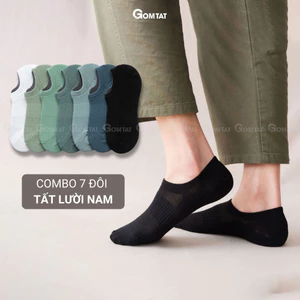 Combo 7 đôi tất lười nam chống tuột gót GOMAT, chất liệu cotton êm mềm mịn mát, cực êm chân - HAI-MIA-1401-CB7
