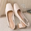 Giày cao gót 3 phân đế vuông kiểu dáng slingback chất liệu da lì êm mềm Annmodels -Min1004