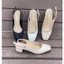 Giày cao gót 3 phân đế vuông kiểu dáng slingback chất liệu da lì êm mềm Annmodels -Min1004