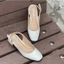 Giày cao gót 3 phân đế vuông kiểu dáng slingback chất liệu da lì êm mềm Annmodels -Min1004