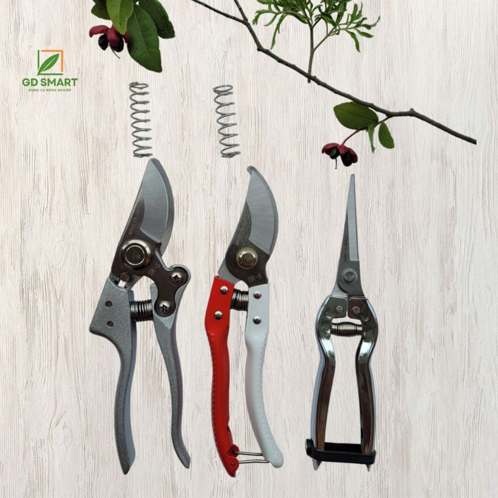 (FREESHIP) Combo 3 Kéo Cắt Cành Tỉa Cành Dụng Cụ Làm Vườn Cây Cảnh Bonsai Nhật Bản Kèm Lò Xo - Dụng Cụ NN GD Smart