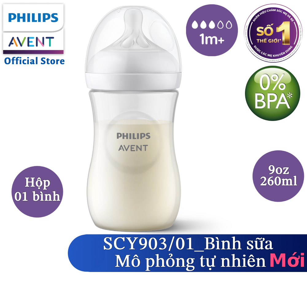 Ảnh Philips Avent Bình sữa mô phỏng tự nhiên 260ml mới SCY903/01 SCY903/66 SCY903/67 4