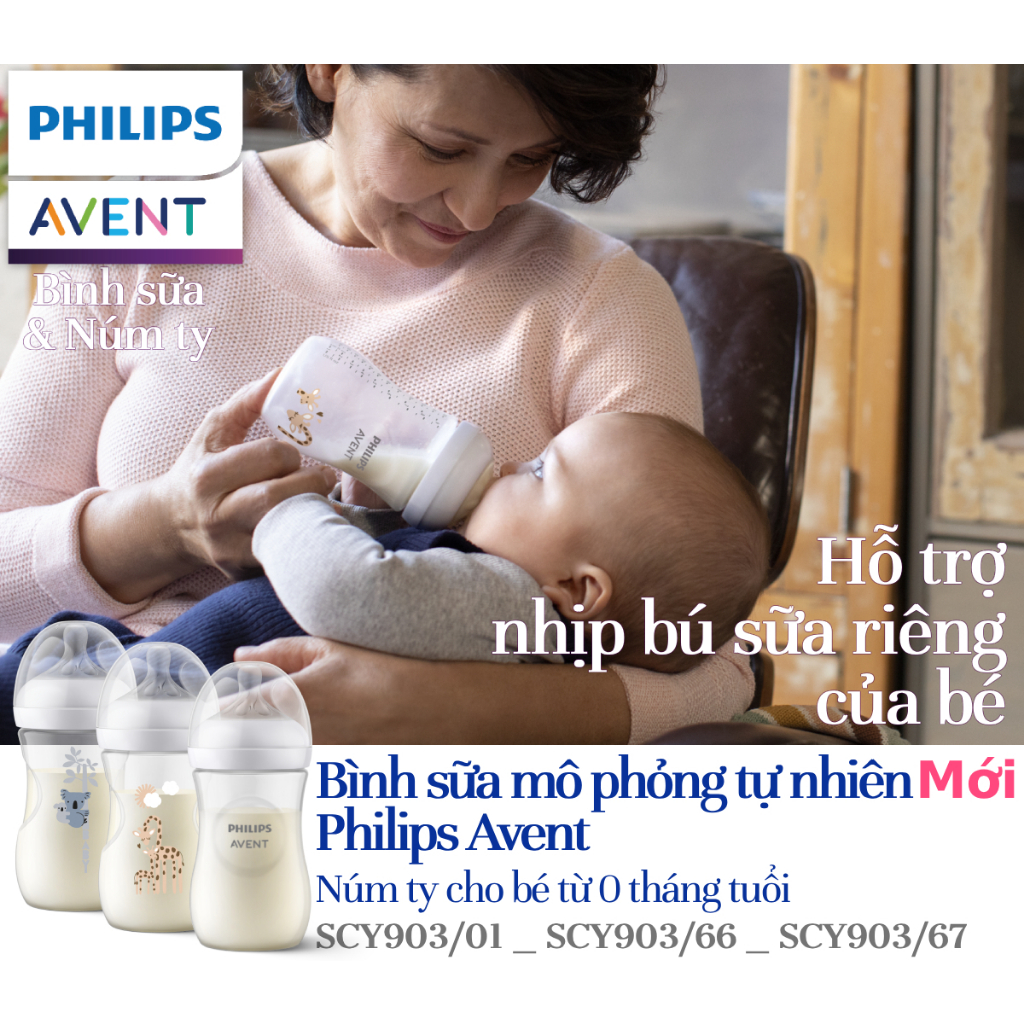 Ảnh Philips Avent Bình sữa mô phỏng tự nhiên 260ml mới SCY903/01 SCY903/66 SCY903/67 3
