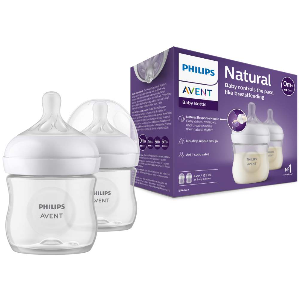 Ảnh Philips Avent Hộp 02 Bình sữa mô phỏng tự nhiên 125ml mới (núm ty phản ứng tự nhiên) SCY900/02 4