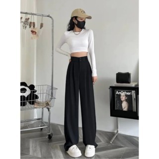 Quần tây ông rộng nữ cạp cao 2 khuy dài 100cm, Quần chất vải gold hàn loại 1 vải sóng mịn có độ rủ mặc hách dáng