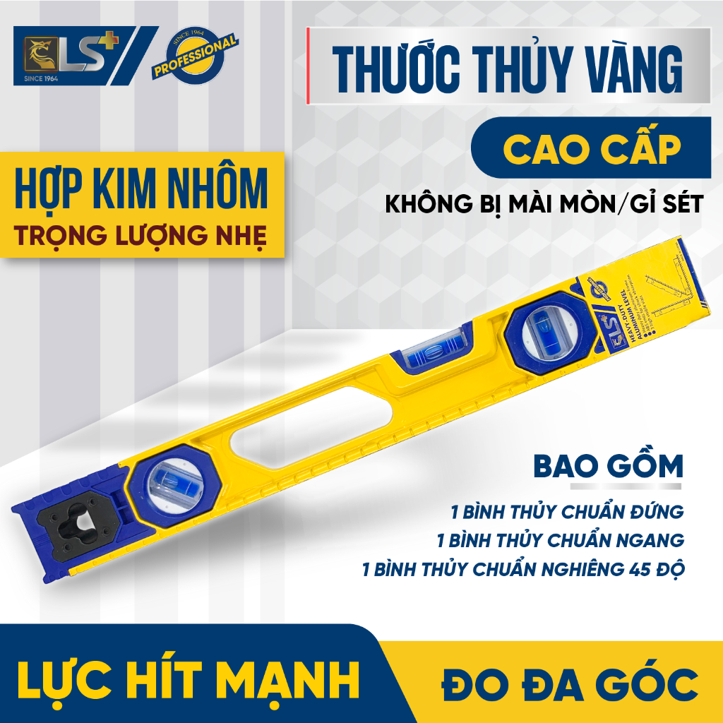 Thước Thủy Vàng Cao Cấp LS+, thước nivo, thước livo cao cấp, thước ly ...