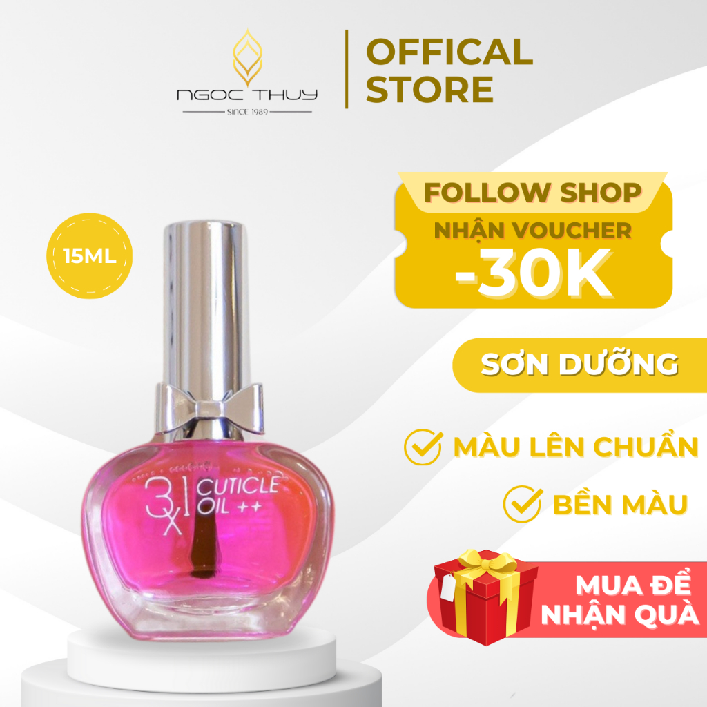 Sơn Dưỡng Móng Tay - Ahever - Có Màu Cao Cấp Ngọc Thủy Nail 15ml