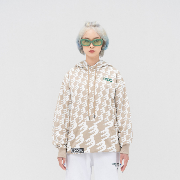 Áo Nỉ Mũ BOO Unisex In Tràn Họa Tiết logo BOO Essential Winter