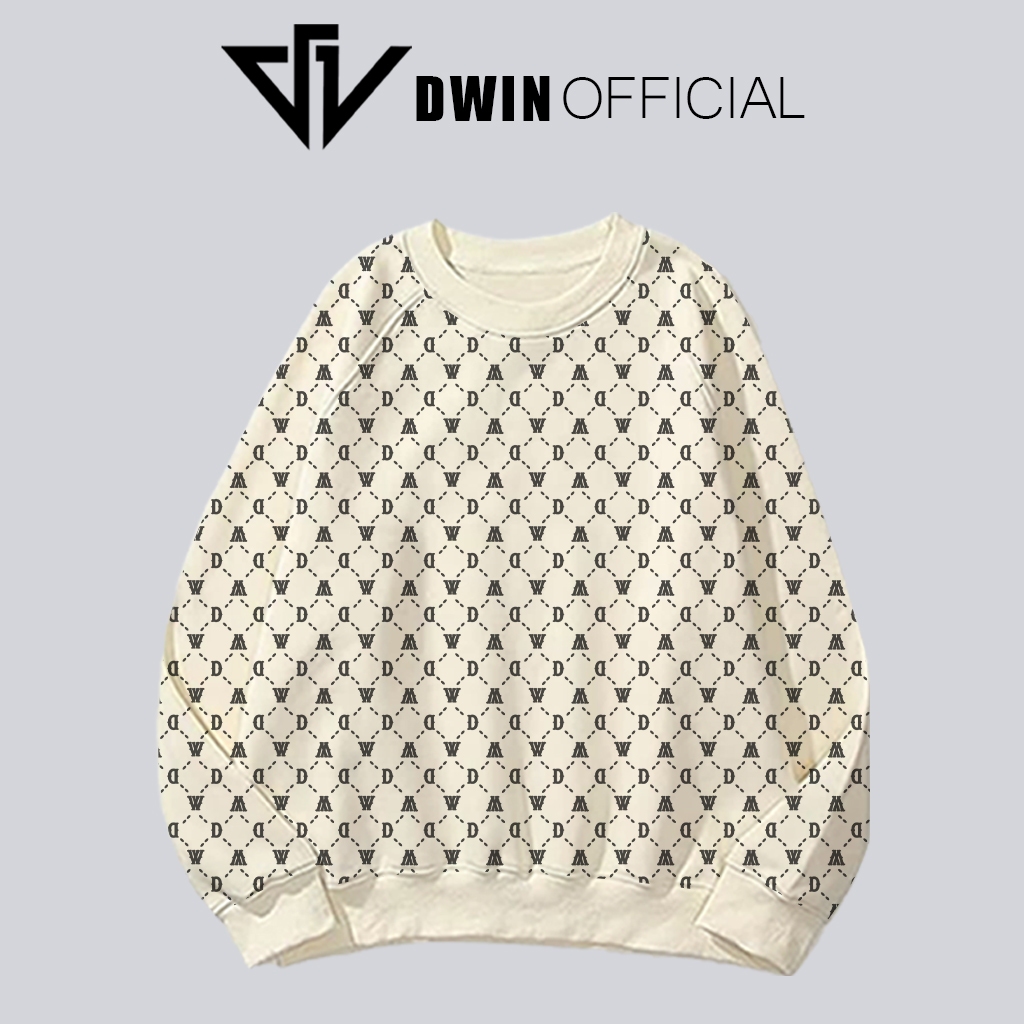 Áo nỉ sweater Logo Monogram DWIN Nam Nữ chất nỉ bông cotton form rộng Unisex oversize hàng local brand