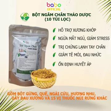 Bột ngâm chân thảo dược 10 túi lọc tiện dụng, thảo dược ngâm chân tay của Babo