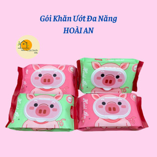 COMBO 2 Khăn Giấy Ướt Cao Cấp Hoài An, Khăn Ướt Đa Năng Siêu Mềm Mịn Không Mùi An Toàn Cho Bé 88430