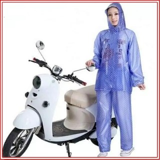 Áo mưa bộ chấm bi CÓ KHOÁ Ánh Dương chất liệu PVE không thấm nước