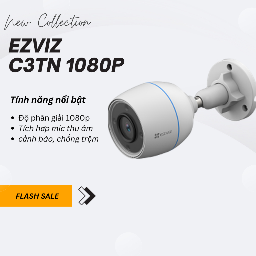 Ảnh camera ip wifi ngoài trời ezviz c3tn / h3c Full HD 1080p 2.0M có mic thu âm BH 2 năm 1