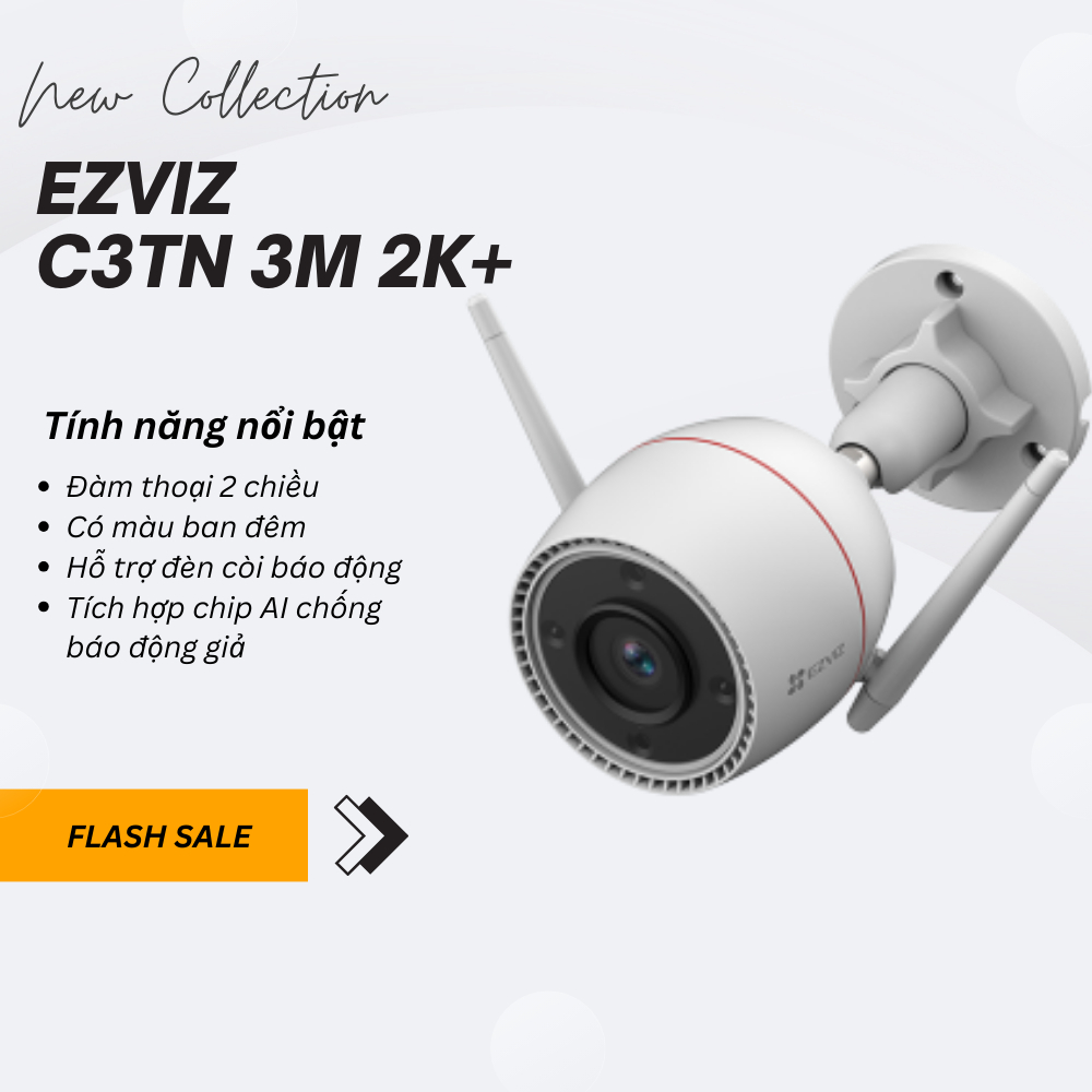 Ảnh Camera wifi 2k Full HD 3.0M Ezviz C3TN, Ban Đêm Có Màu - Còi Hú Báo Động, Ghi Âm 1