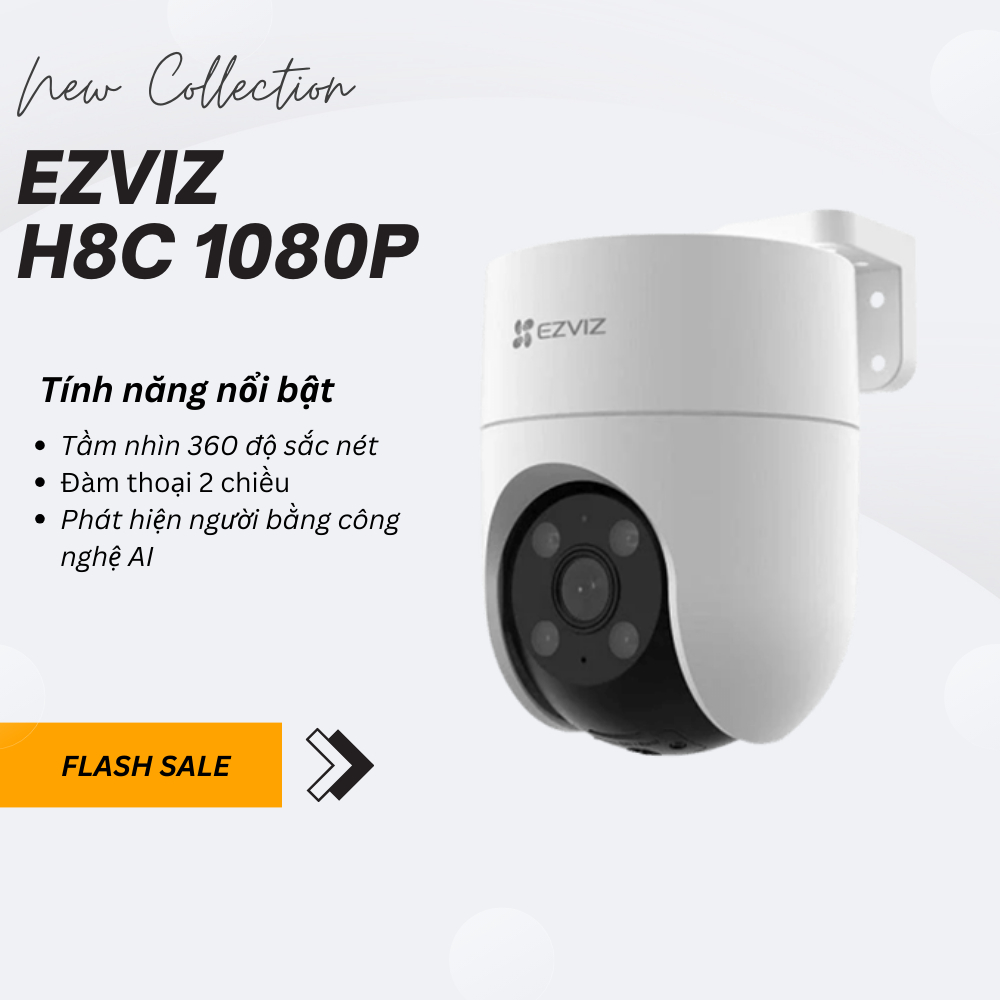 Ảnh camera ip wifi ezviz h8c pro độ phân giải 3M - 2K có màu ban đêm , báo động còi hú 1