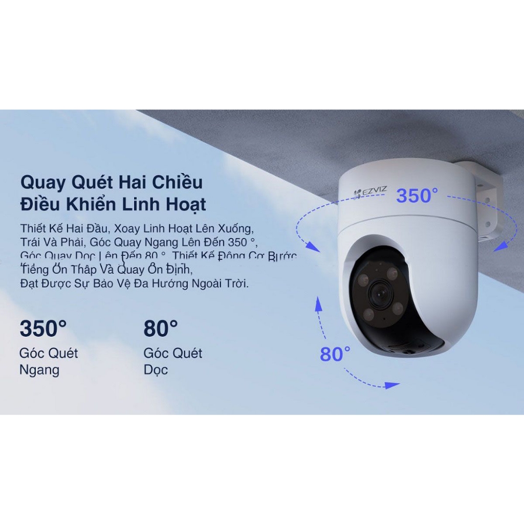 Camera WiFi EZVIZ H8C 2K 4MP Tích Hợp Ai Thông Minh