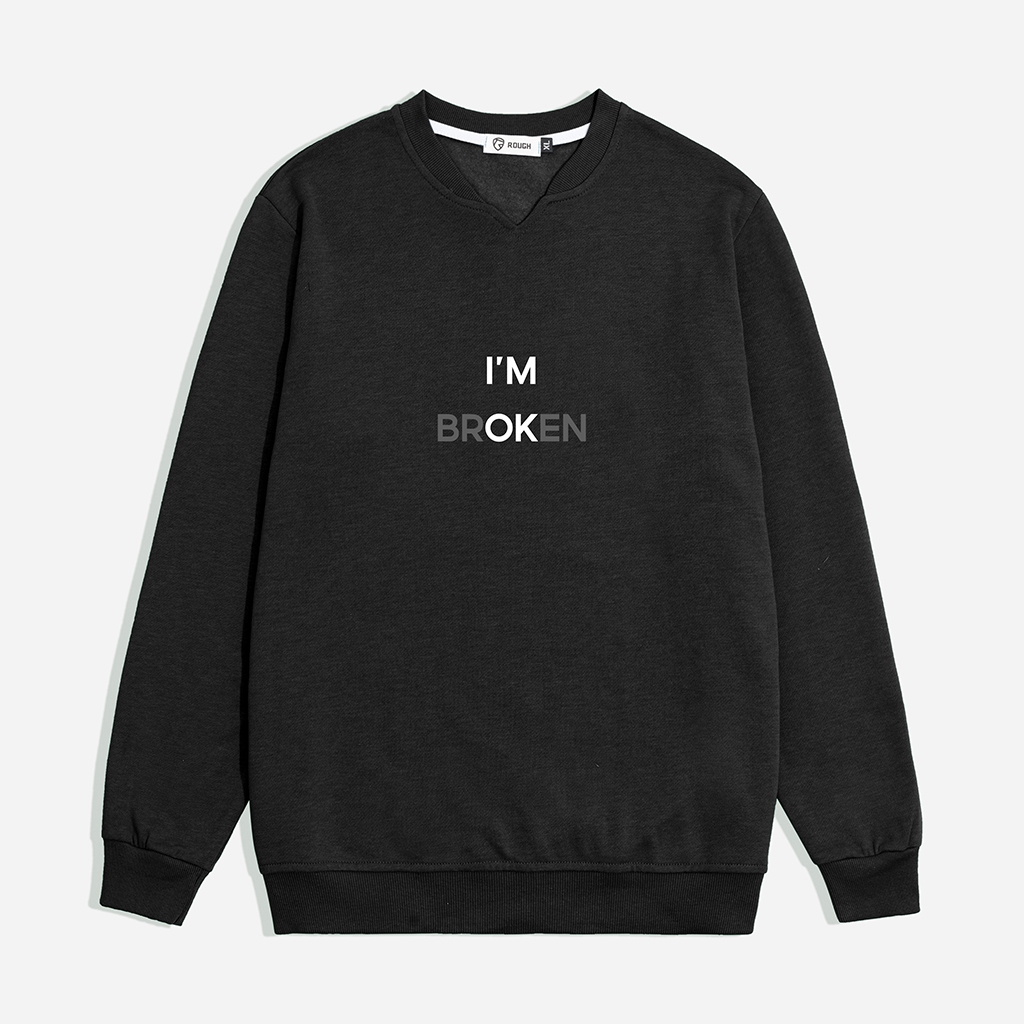 Áo sweater nỉ bông Nam ROUGH I’m Broken