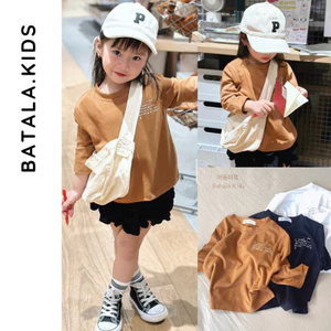 Áo thun dài tay cotton cho bé trai bé gái Batala Kids, áo phông cotton AOCHUMOI co giãn 4 chiều dáng rộng Hàn Quốc