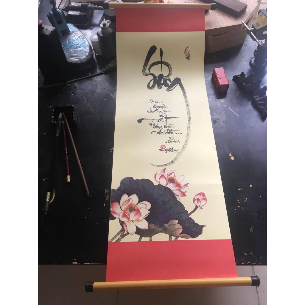 Tranh Thư Pháp Treo Tường Viết Tay thủ công, 27x69 cm, viết theo yêu cầu  món quà ý nghĩa