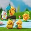 Set 4 vịt lá sen tí hon dễ thương trang trí bàn làm việc, tủ sách, quà tặng, tiểu cảnh