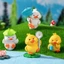 Set 4 vịt lá sen tí hon dễ thương trang trí bàn làm việc, tủ sách, quà tặng, tiểu cảnh