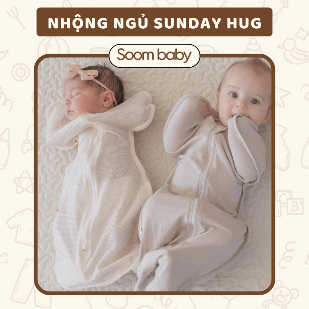 Nhộng ngủ Sunday Hug Hàn Quốc, nhộng chũn túi ngủ vải mesh chất cotton ...