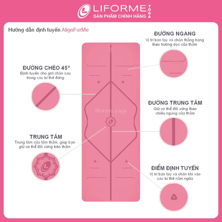 Thảm tập yoga Liforme Classic - Pink