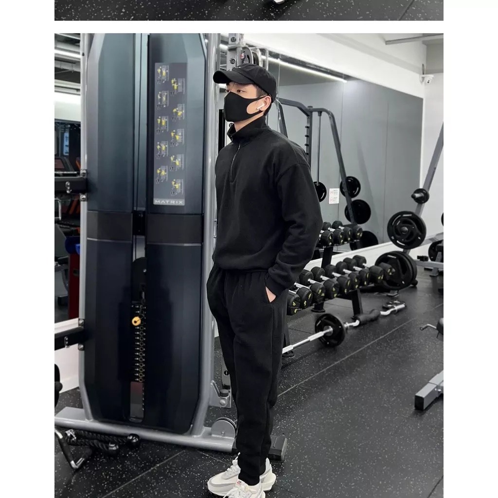 Bộ Nỉ Thể Thao Cổ Trụ Trơn Phối Khoá Kéo Sành Điệu, Chất Liệu Nỉ Ngoại Mềm Mịn Thấm Hút Mồ Hôi Cực Tốt, Bộ Mùa Đông Hot