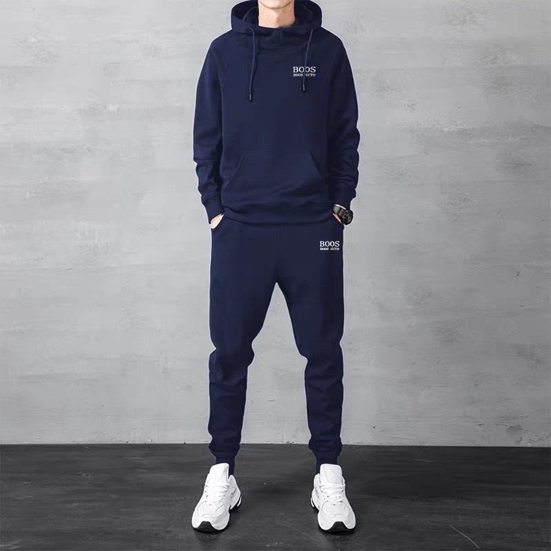 Bộ Nỉ Thể Thao Hoodie Phối Hoạ Tiết Boos Sành Điệu, Chất Liệu Cotton Ngoại Mềm Mịn Thấm Hút Mồ Hôi Cực Tốt