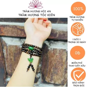 Trầm hương Sánh 108 hạt 6 li mix lu thống và hồ điệp thạch bích-Trầm Hương Hội an.