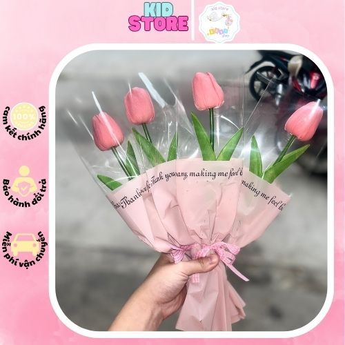 Hoa Sáp Giả Tulip Thơm Có Đèn Cao Cấp Hoa Trang Trí Sự Kiện Decor Làm Quà Tặng