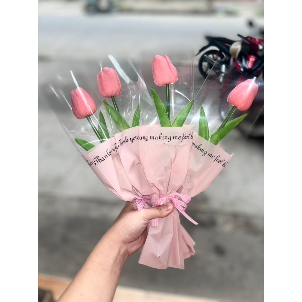 Hoa Sáp Giả Tulip Thơm Có Đèn Cao Cấp Hoa Trang Trí Sự Kiện Decor Làm Quà Tặng
