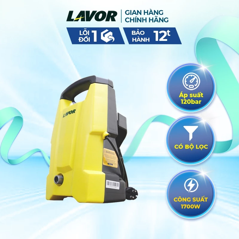 Máy phun áp lực nước Lavor Smart120, máy rửa xe motor chổi than - Áp suất 120 bar siêu mạnh — ảnh 1