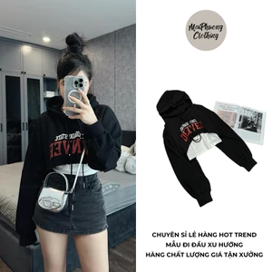 Áo nỉ 💥 HÀNG LOẠI 1 💥 Áo croptop kèm áo balo trắng bên trong mới vìa nha ce ưiii , mặc siu ăn chơi Mẫu NIHOTBUNG. P350