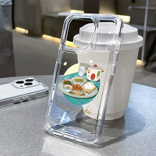 Ốp lưng iphone trong suốt siêu dày cơm gia đình viền vuông nút bấm kim loại dành cho ip 6 đến 16promax - sd2540