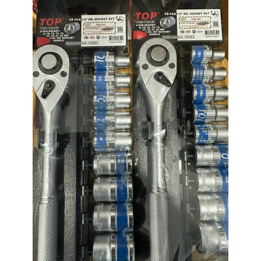 Bộ típ 10 món, Bộ đầu tuýt 10 chi tiết cần tự động 1/2  thương hiệu Top chính hãng