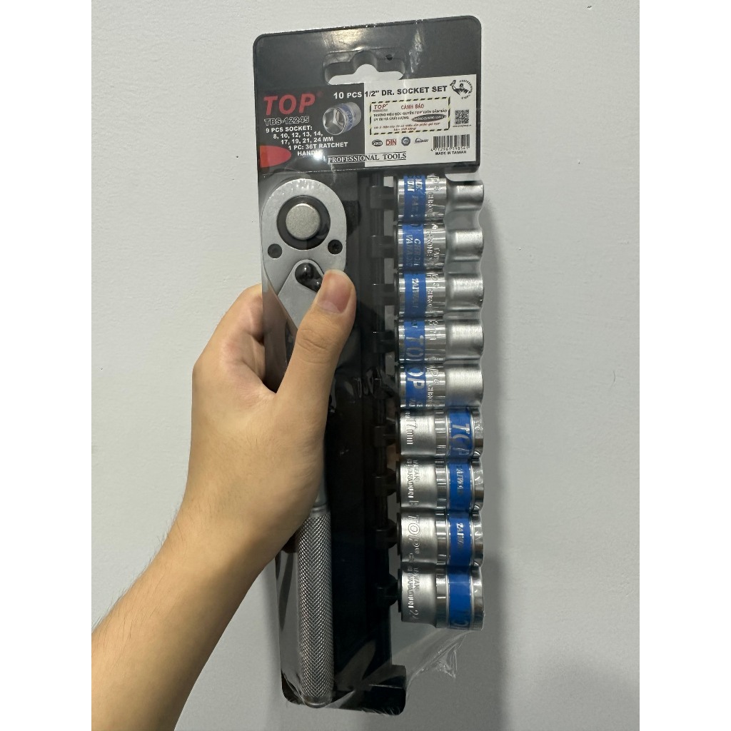 Bộ típ 10 món, Bộ đầu tuýt 10 chi tiết cần tự động 1/2  thương hiệu Top chính hãng