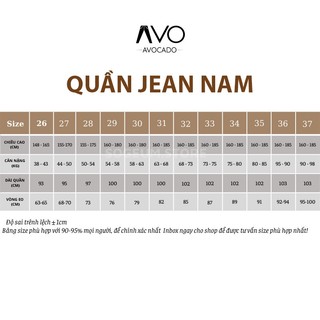 Quần Bò jean baggy nam Xanh Đen RETRO ống rộng xuông cạp cao Quần bò nam dáng suông xu hướng Avocado