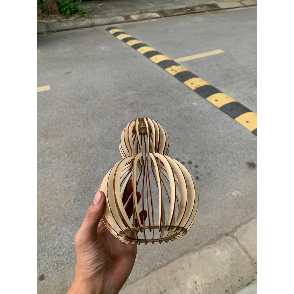 Đèn gỗ hồ lô, đèn gỗ trang trí nhà cửa