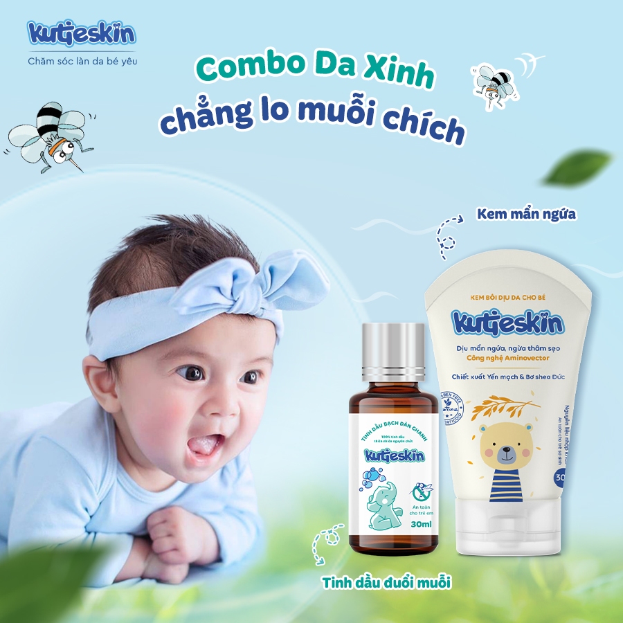 Ảnh Combo Kem bôi dịu da và Tinh dầu bạch đàn chanh Kutieskin - KKD01, BDC02 4