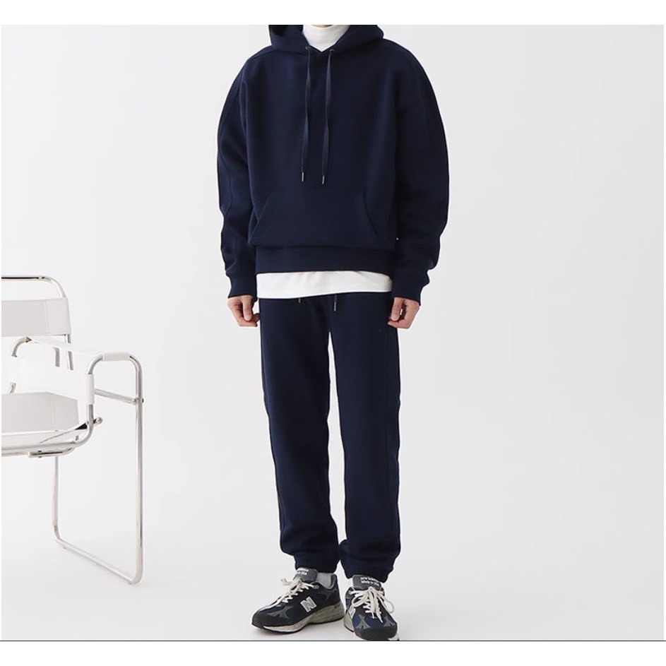 Set Nỉ Thể Thao Hoodie Trơn  Phối Mũ Sành Điệu, Chất Liệu Nỉ Ngoại Mềm Mịn Thấm Hút Mồ Hôi Cực Tốt