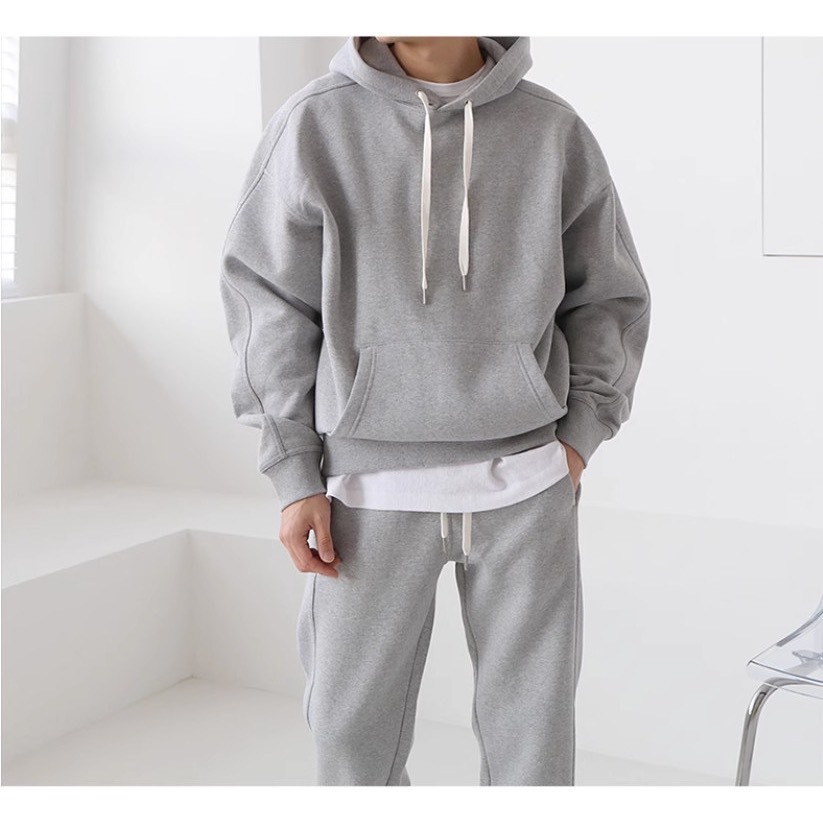 Set Nỉ Thể Thao Hoodie Trơn  Phối Mũ Sành Điệu, Chất Liệu Nỉ Ngoại Mềm Mịn Thấm Hút Mồ Hôi Cực Tốt