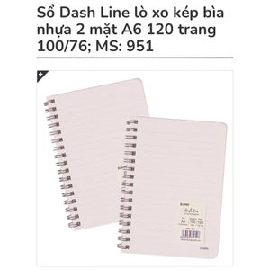 KLONG - Sổ Dash Line lò xo kép bìa nhựa 2 mặt A6 120 trang 100/76; MS: 951 🐻💕 Gia Đình Gấu 🌻