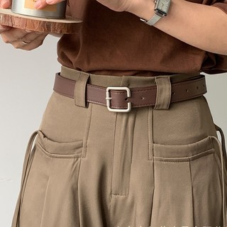 Thắt lưng nữ Ulzzang mặt vuông đơn giản, dây nịt học sinh unisex thời trang Broobelt bản 2.8cm