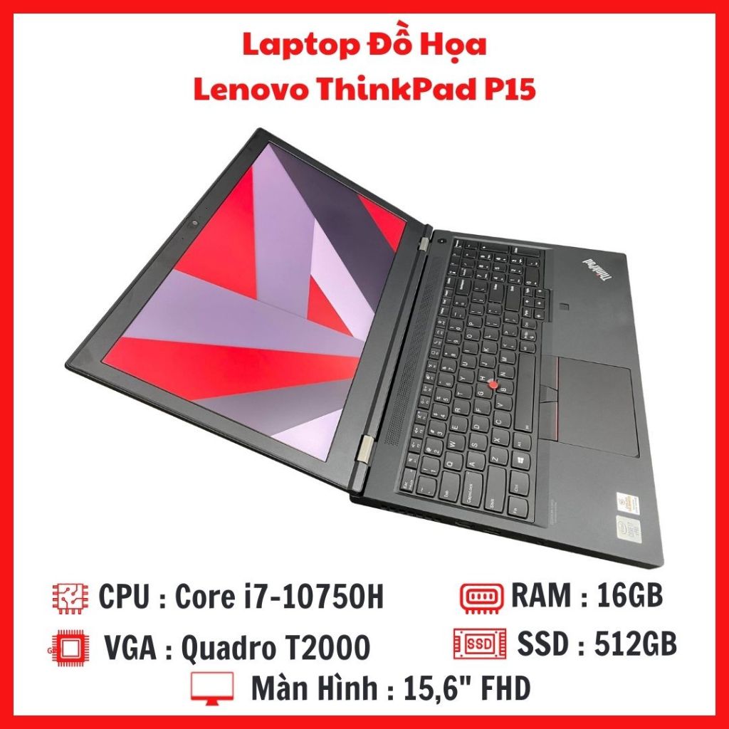 Lenovo ThinkPad P15 Gen 1 – I7-10750H – 16 Go RAM – 512 Go SSD – T2000 – Win11 Pro – 15,6″
