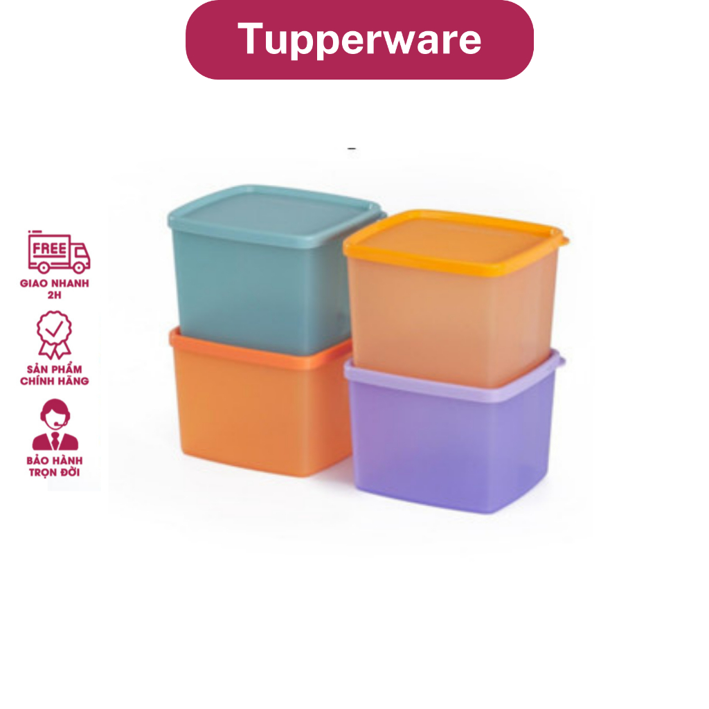 TUPPERWARE_Bộ Hộp Bảo quản thực phẩm Medium Square Round Tupperware ...