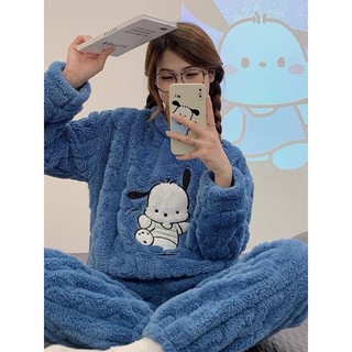 B01 Bộ Ngủ Lông Cún Con Xoắn,Lông Dày Dặn Mềm Mại,Siêu Ấm Phương Linh Underwear