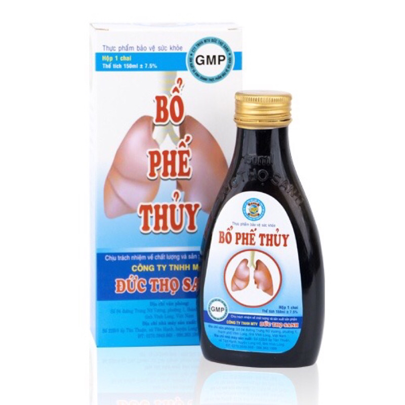 Bổ phế thuỷ Đức Thọ Sanh (150ml) bổ phế, giảm ho, ấm đường hô hấp, viêm họng, khan tiếng hen suyễn